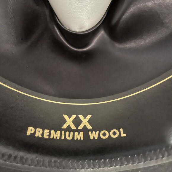 Resistol Hondo Cowboy Hat Size 7 1/2 2X Black Wool Silver Conchos Made In Texas - Picture 5 of 10